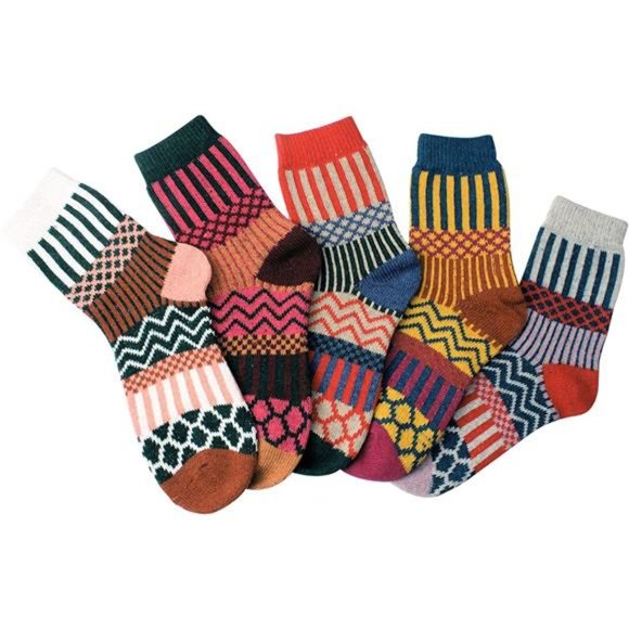 YEEPSYS Womens Vintage Winter Soft Warm Thick Cold Knit Wool Crew Socks